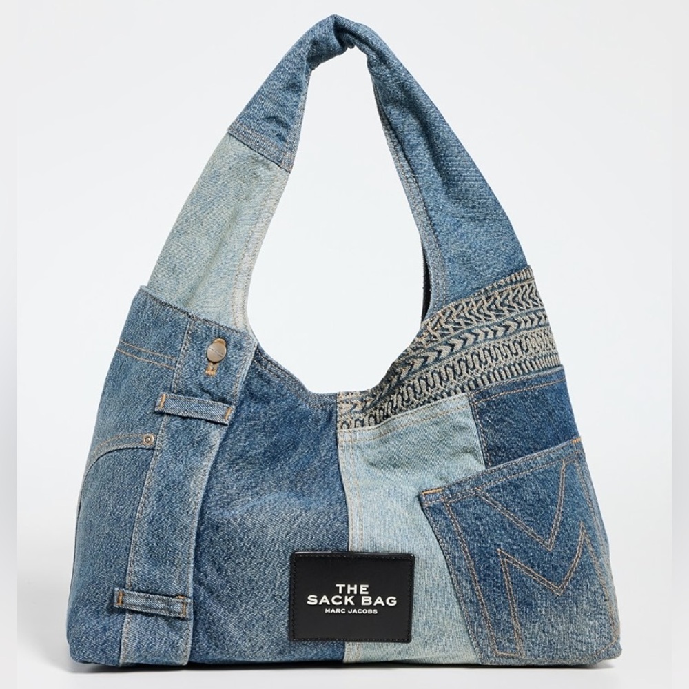 Marc Jacobs Patchwork Denim Sack bag Blue Multi-Panel Hobo $695